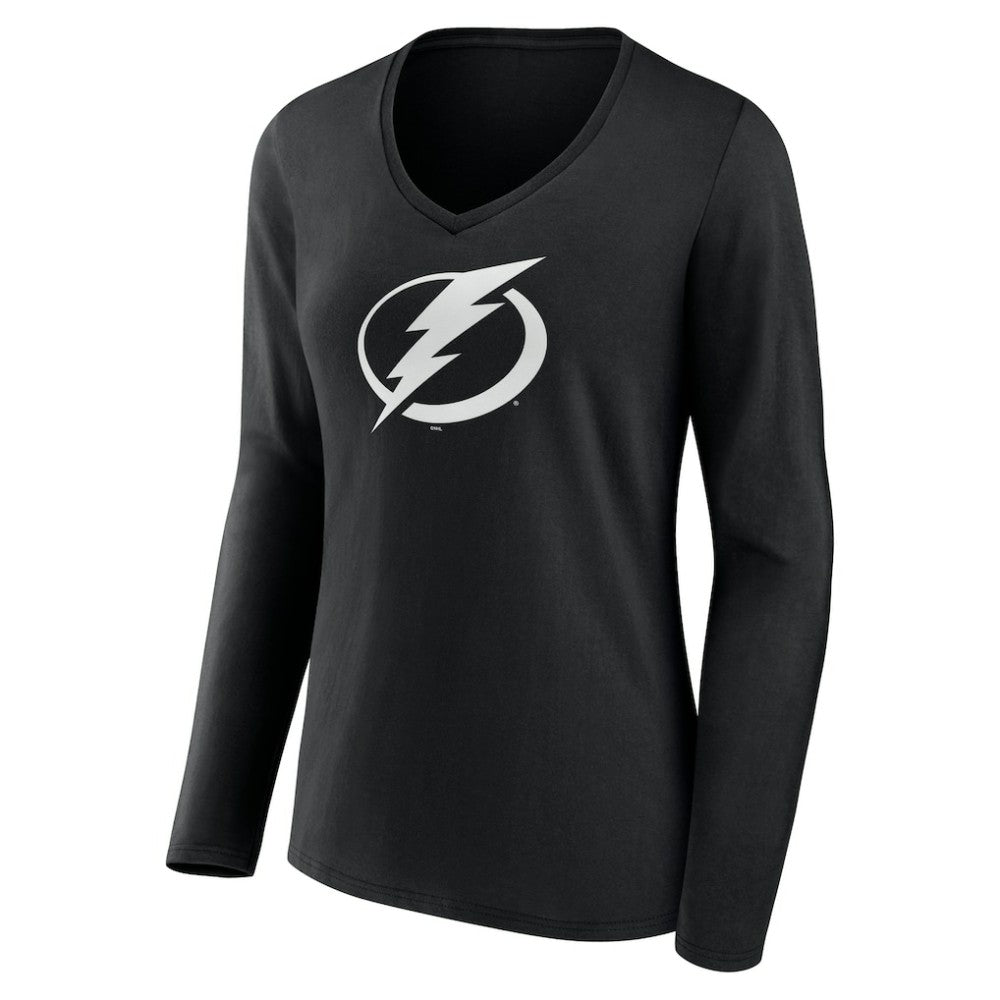 Tampa Bay Lightning Women's Personalized Name & Number Monochrome Long Sleeve V-Neck T-Shirt Sale