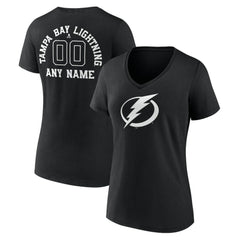 Tampa Bay Lightning Women's Personalized Name & Number Monochrome V-Neck T-Shirt Outlet
