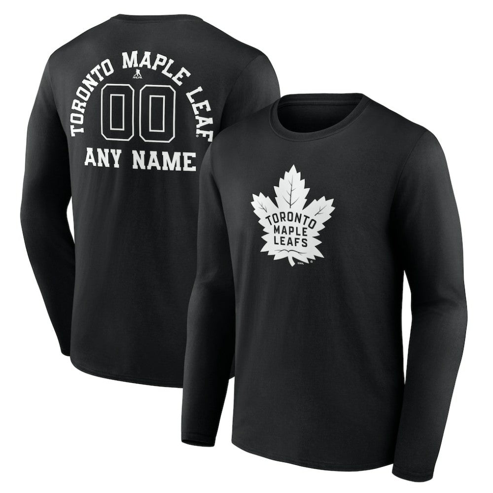 Toronto Maple Leafs Personalized Name & Number Monochrome Long Sleeve T-Shirt Outlet
