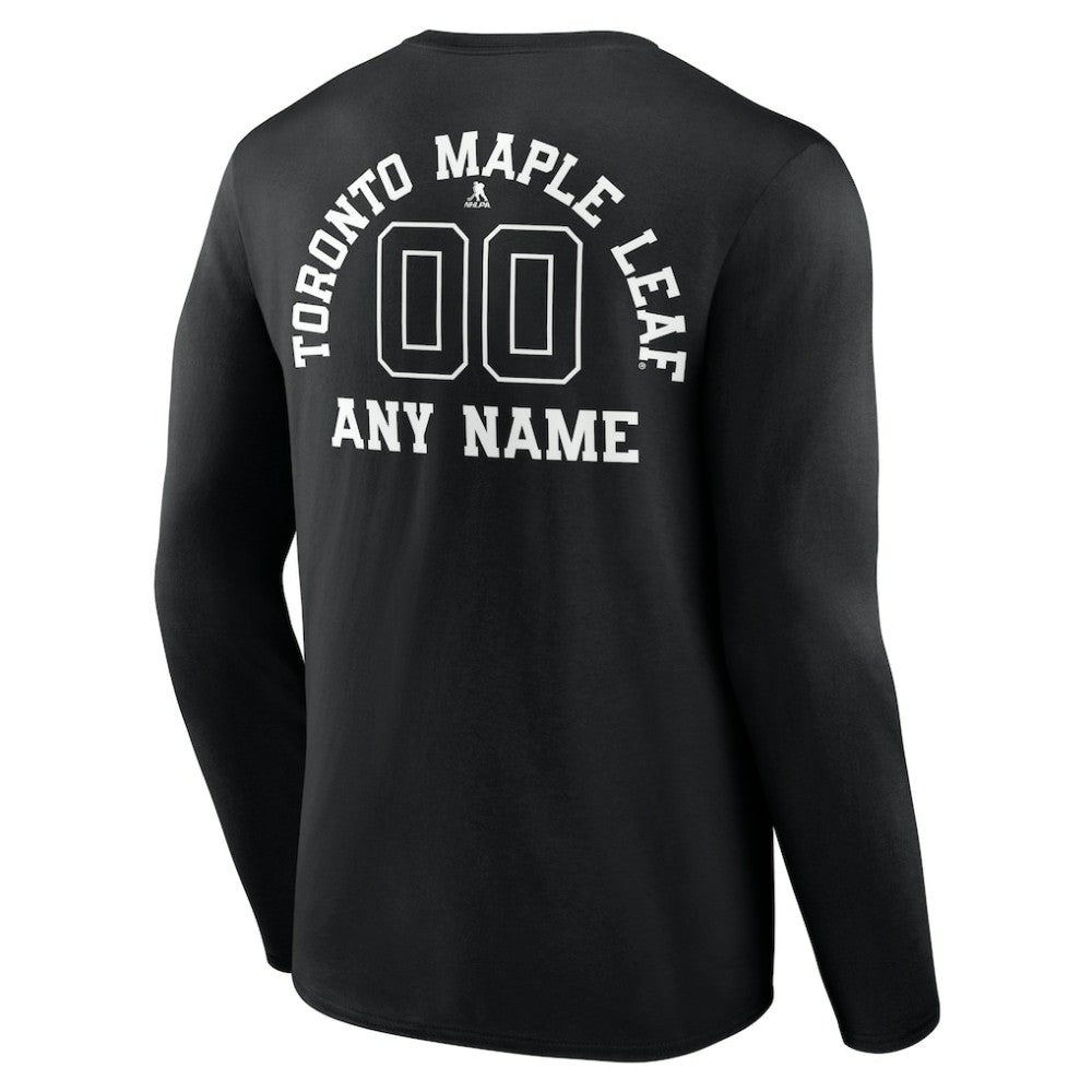 Toronto Maple Leafs Personalized Name & Number Monochrome Long Sleeve T-Shirt Outlet