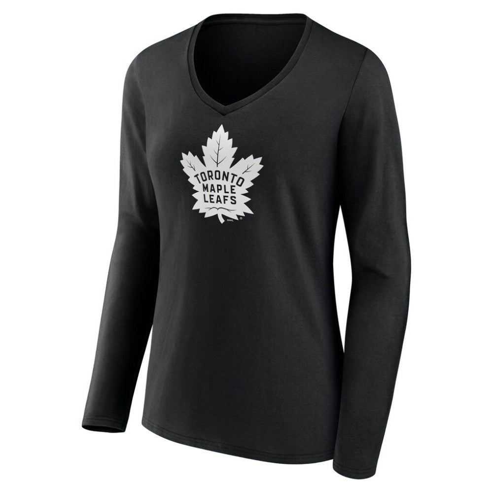 Toronto Maple Leafs Women's Personalized Name & Number Monochrome Long Sleeve V-Neck T-Shirt Outlet
