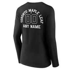 Toronto Maple Leafs Women's Personalized Name & Number Monochrome Long Sleeve V-Neck T-Shirt Outlet