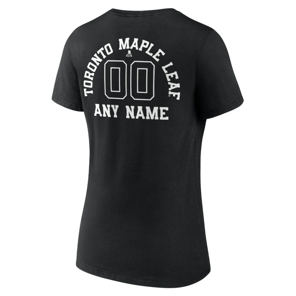 Toronto Maple Leafs Women's Personalized Name & Number Monochrome V-Neck T-Shirt For Sale