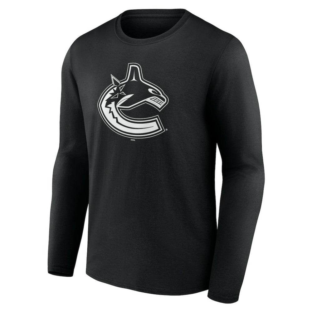 Vancouver Canucks Personalized Name & Number Monochrome Long Sleeve T-Shirt Online
