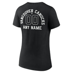 Vancouver Canucks Women's Personalized Name & Number Monochrome V-Neck T-Shirt Discount