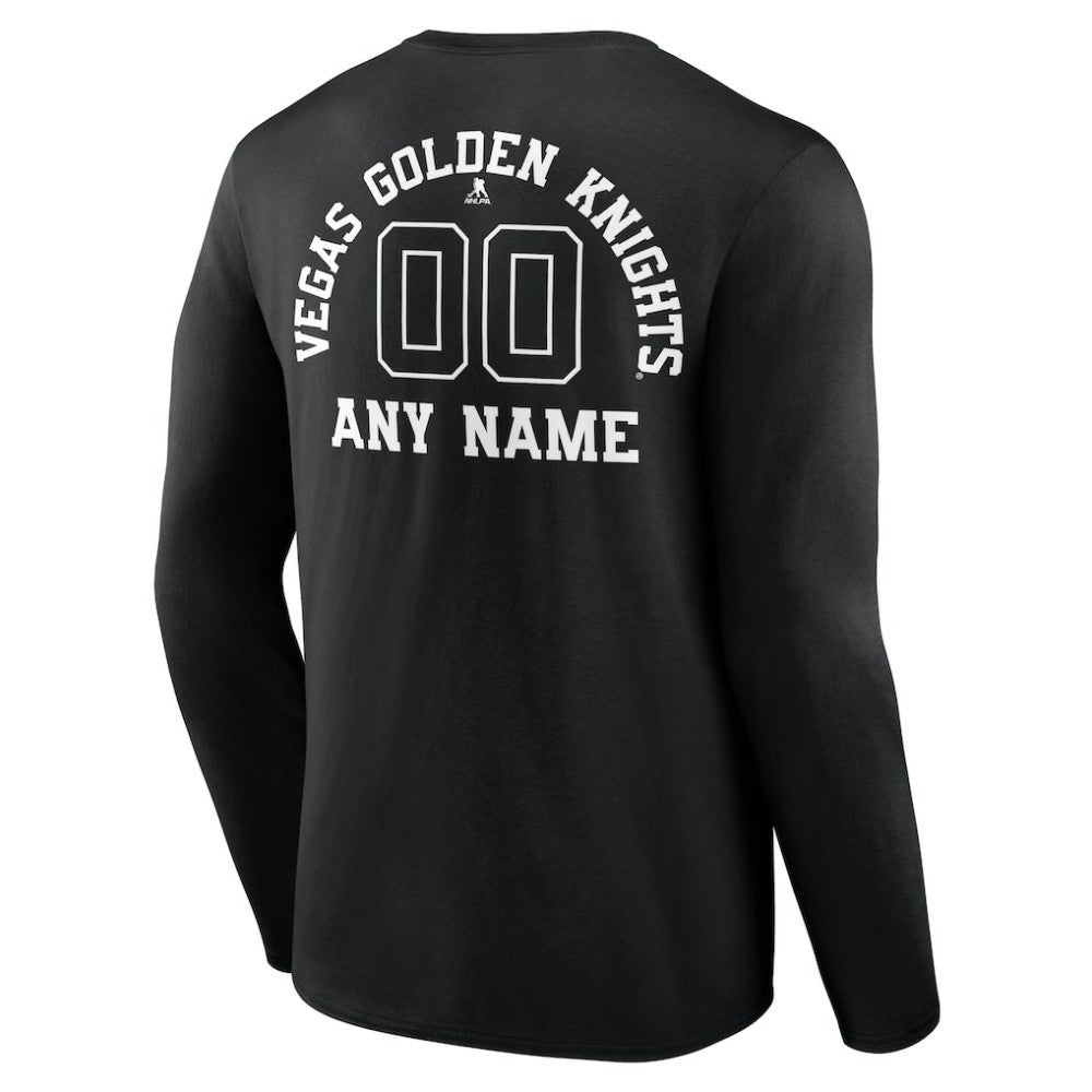 Vegas Golden Knights Personalized Name & Number Monochrome Long Sleeve T-Shirt Online