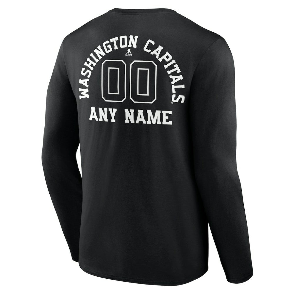 Washington Capitals Personalized Name & Number Monochrome Long Sleeve T-Shirt Discount