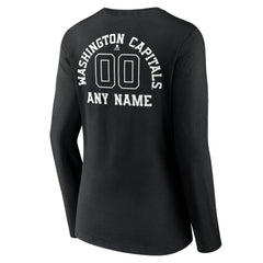 Washington Capitals Women's Personalized Name & Number Monochrome Long Sleeve V-Neck T-Shirt Online