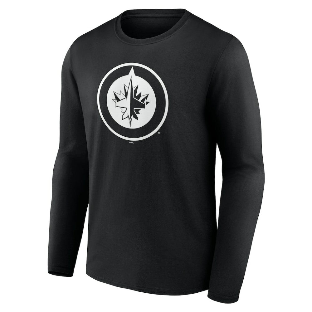 Winnipeg Jets Personalized Name & Number Monochrome Long Sleeve T-Shirt Discount