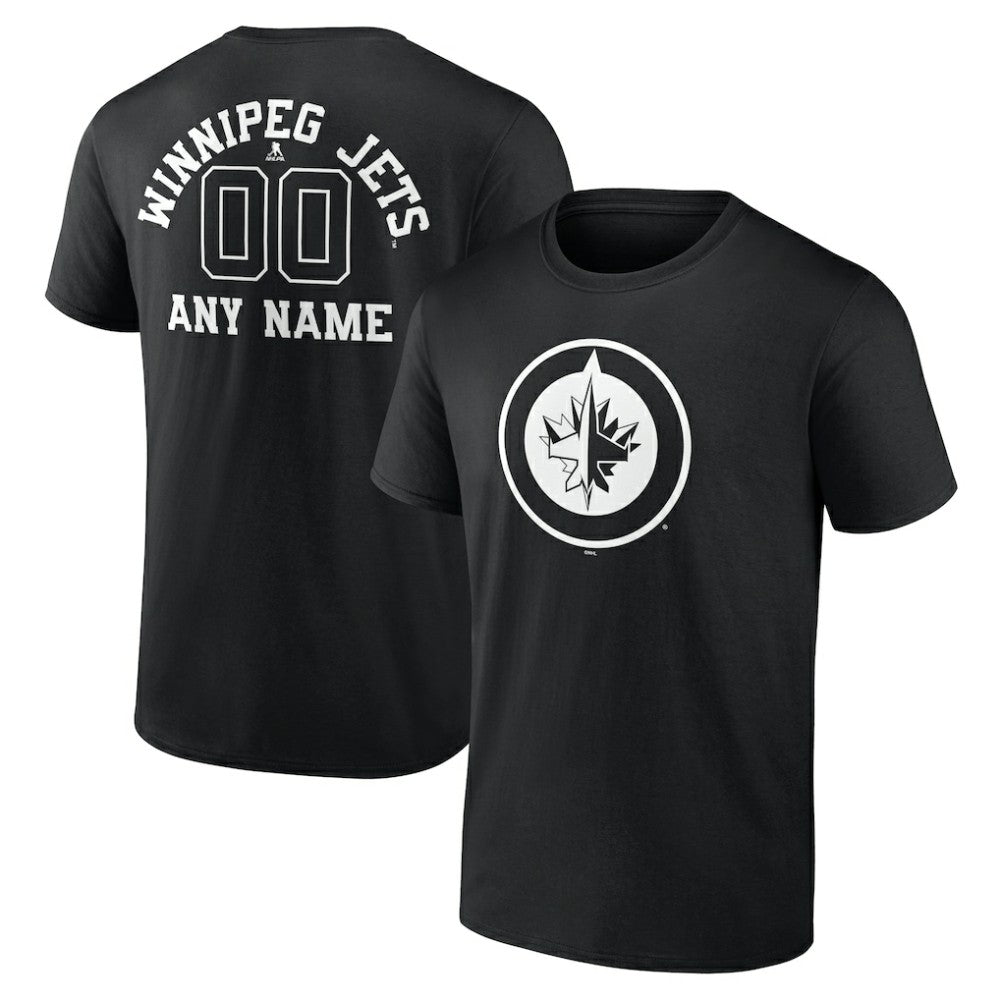 Winnipeg Jets Personalized Name & Number Monochrome T-Shirt On Sale