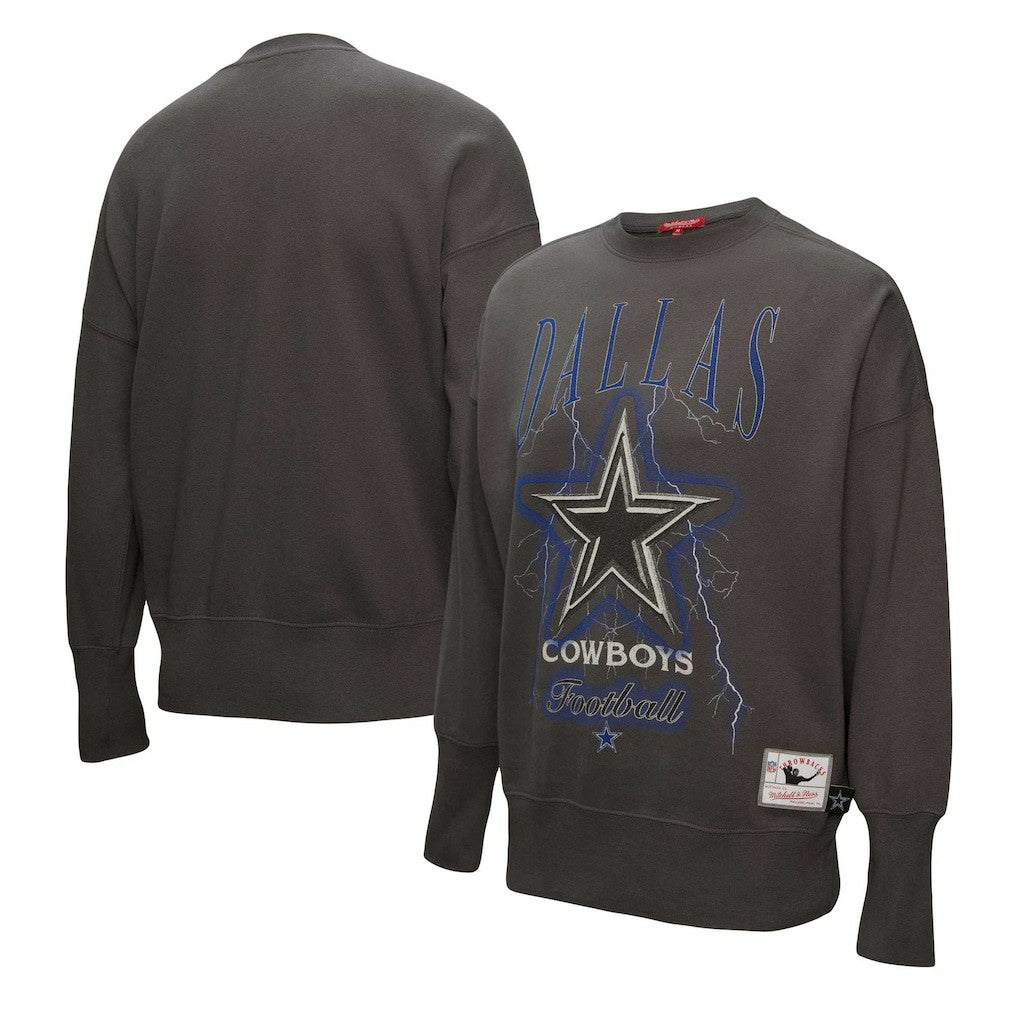 Dallas Cowboys Mitchell & Ness Women's Distressed Logo 4.0 Pullover Sweatshirt