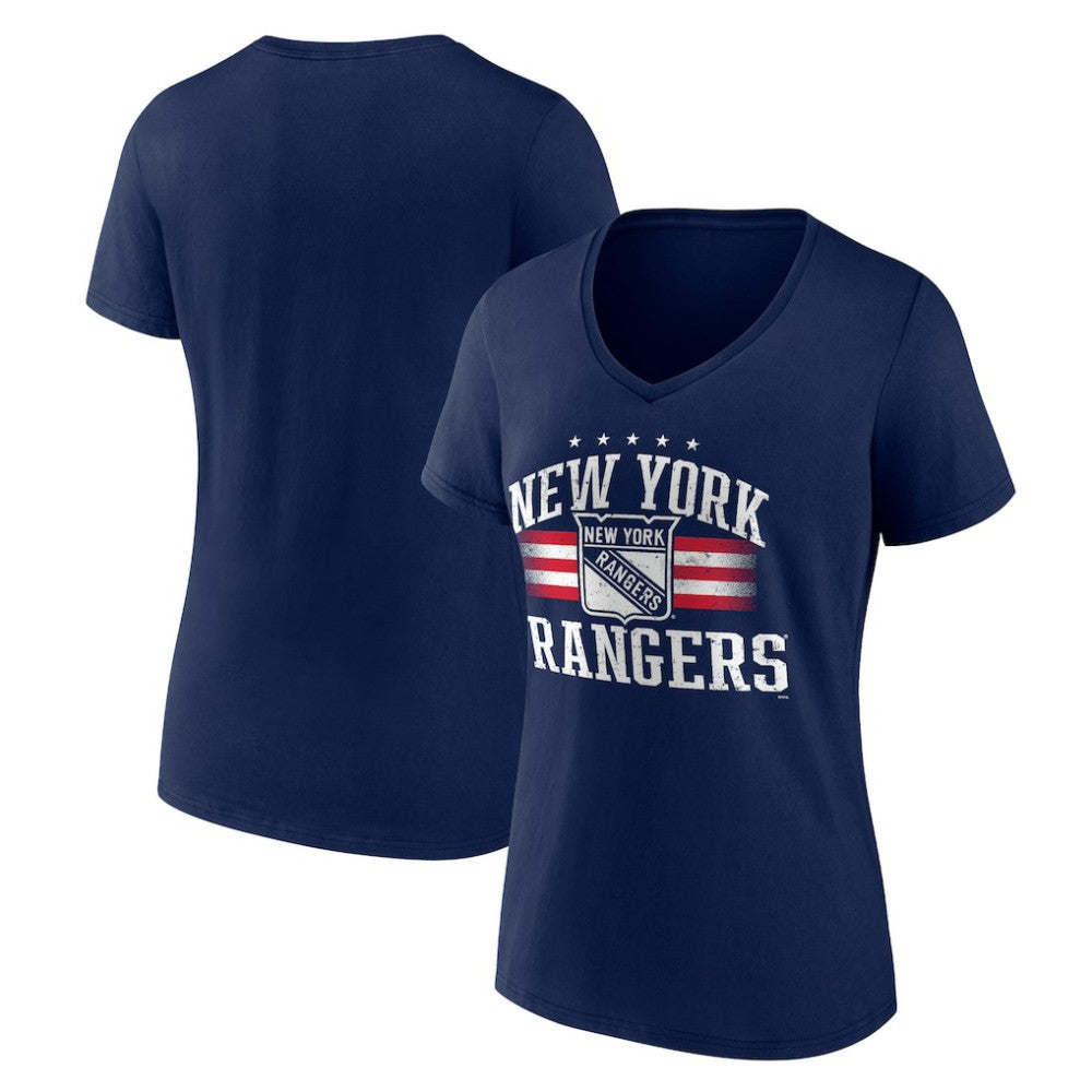 New York Rangers Women's Americana Team V-Neck T-Shirt Outlet