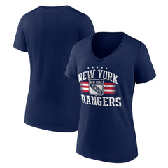 New York Rangers Women's Americana Team V-Neck T-Shirt Outlet
