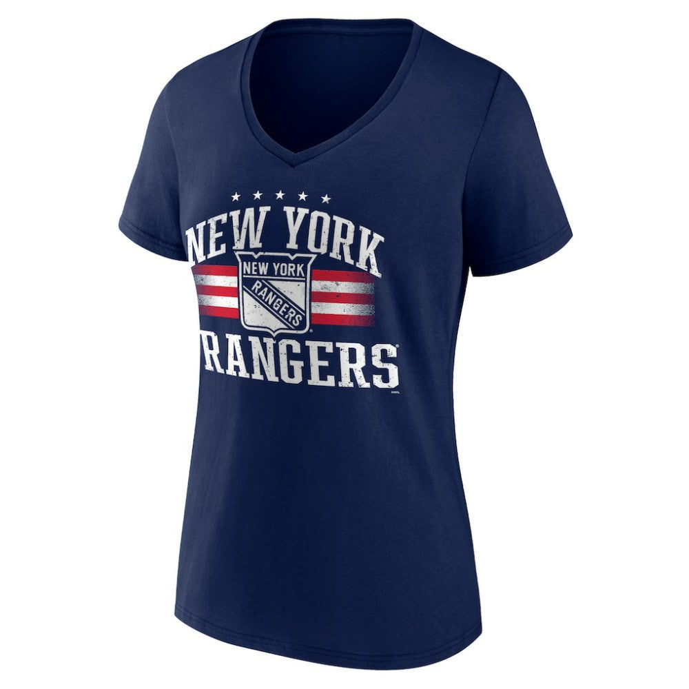 New York Rangers Women's Americana Team V-Neck T-Shirt Outlet