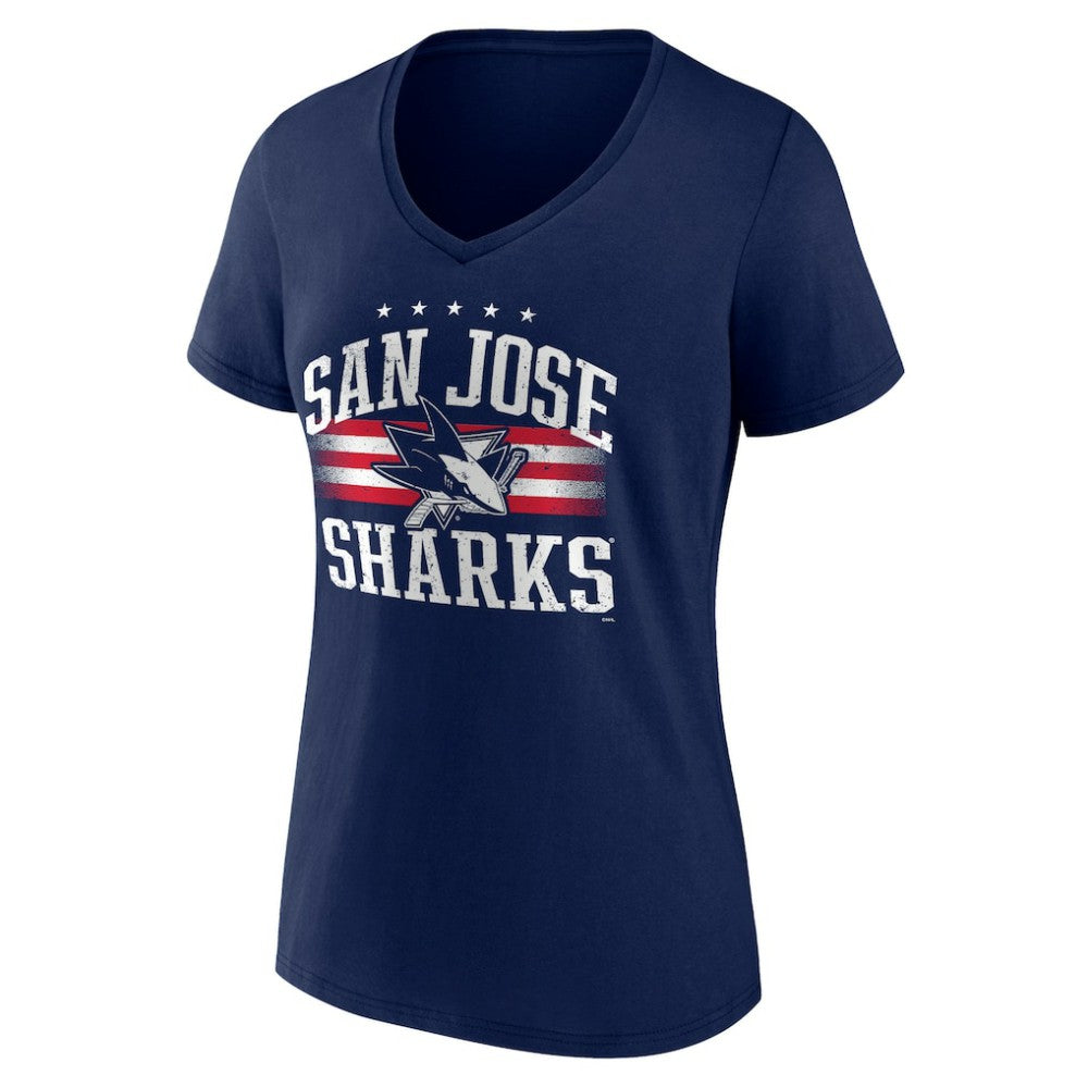 San Jose Sharks Women's Americana Team V-Neck T-Shirt Discount