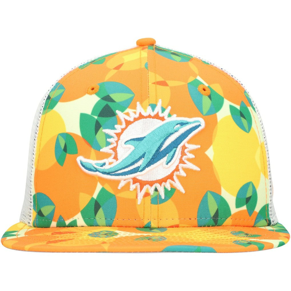 Miami Dolphins New Era Citrus 9FIFTY Trucker Snapback Hat