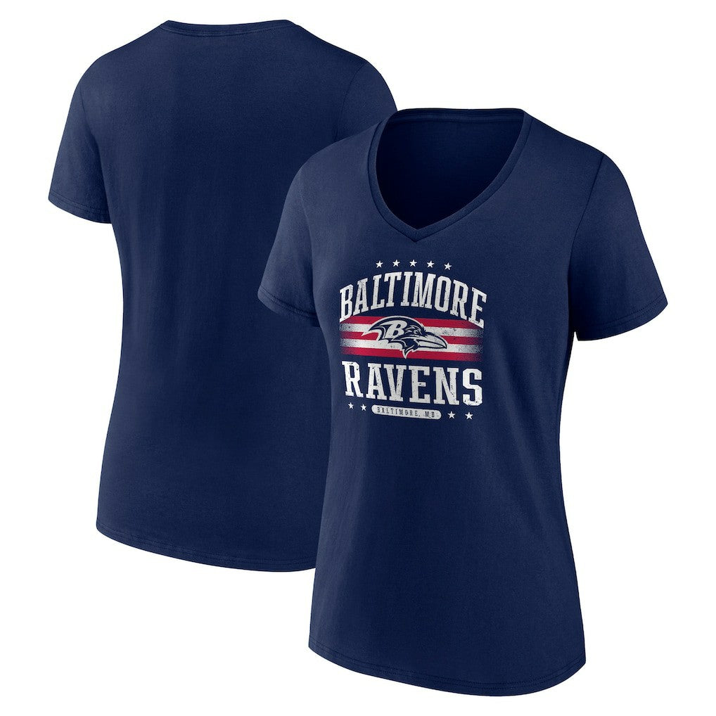 Baltimore Ravens  Women's Americana Team V-Neck T-Shirt