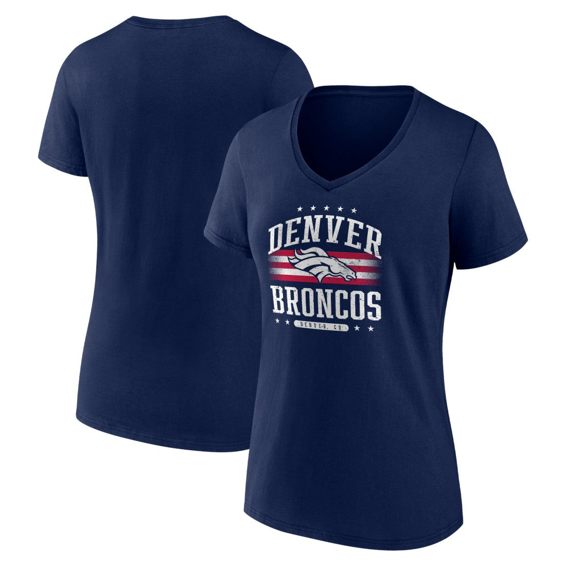 Denver Broncos  Women's Americana Team V-Neck T-Shirt