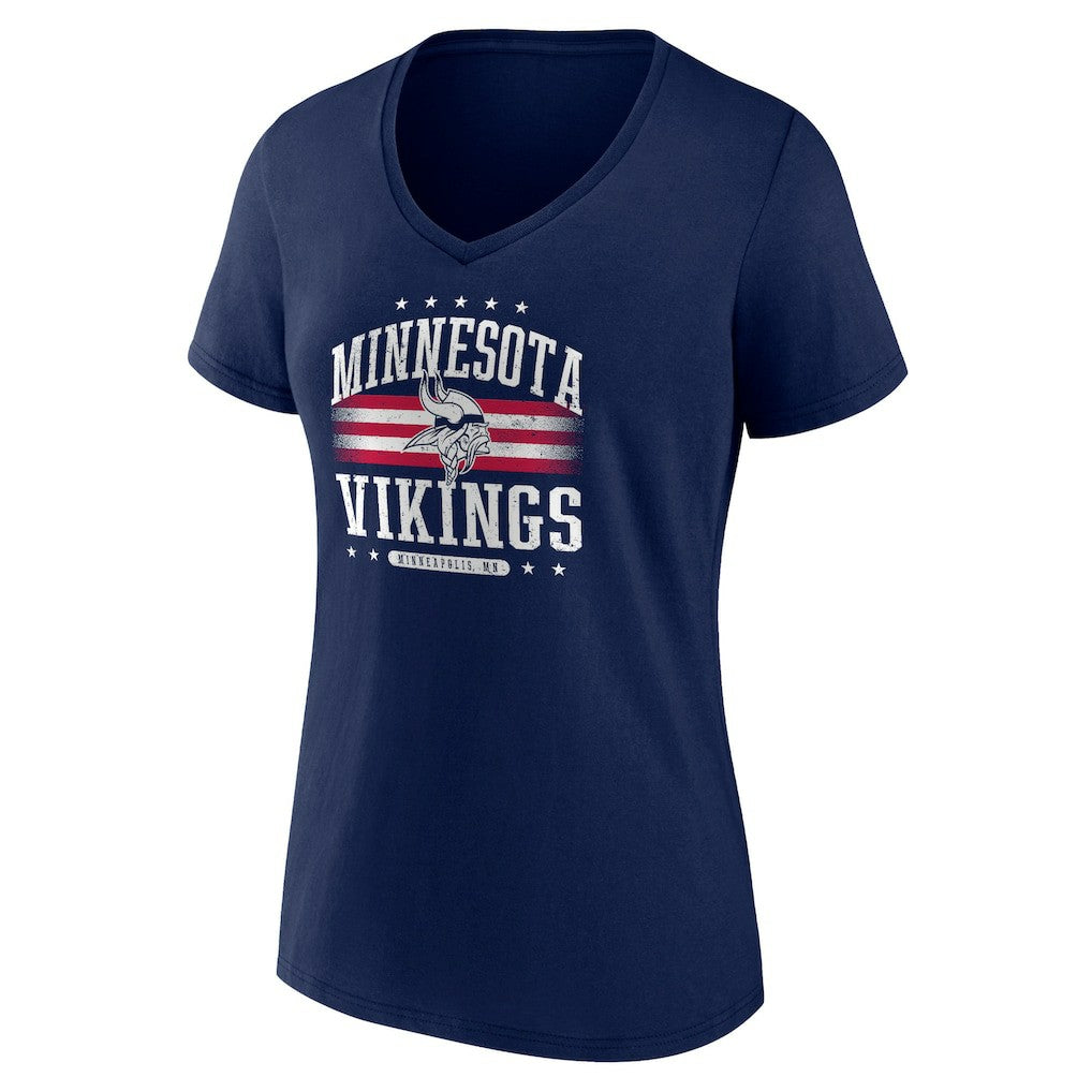 Minnesota Vikings  Women's Americana Team V-Neck T-Shirt