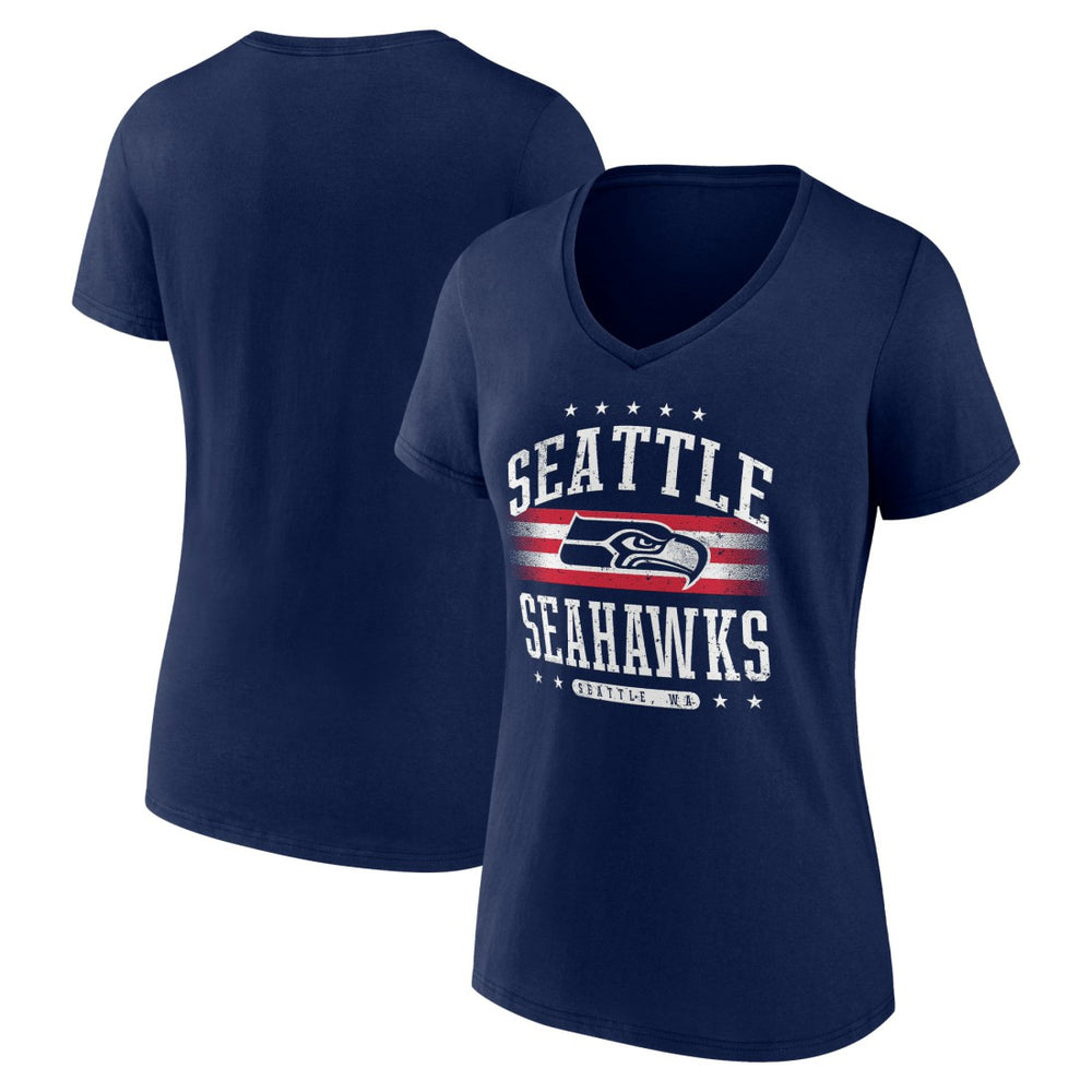 Seattle Seahawks  Women's Americana Team V-Neck T-Shirt