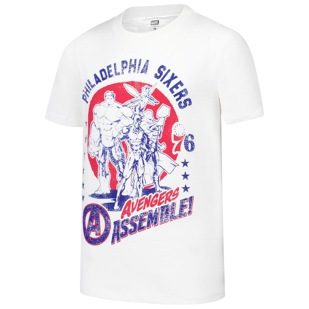 Philadelphia 76ers Youth NBA x Marvel Avengers Squad T-Shirt Outlet
