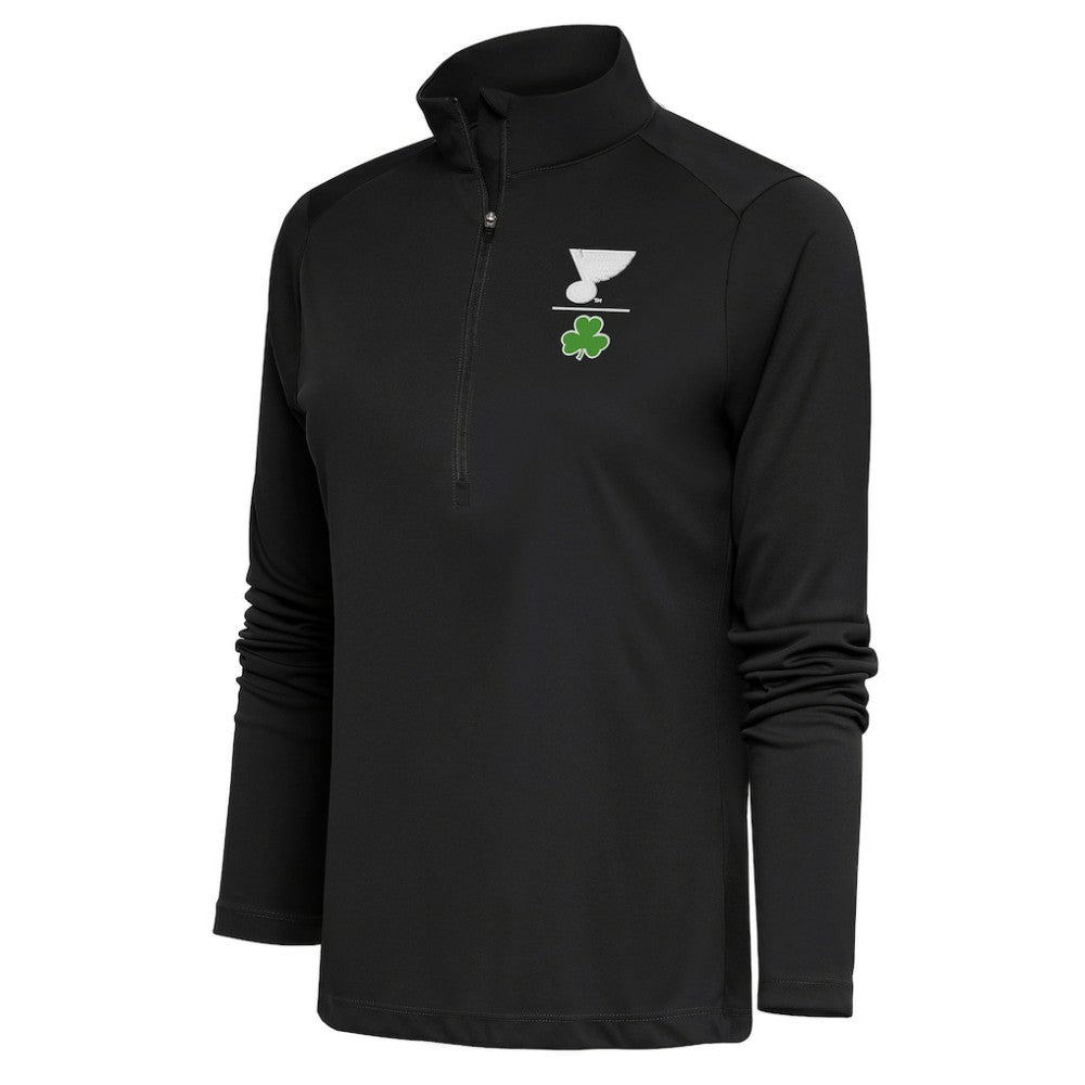 St. Louis Blues Antigua Women's Shamrock Tribute Half-Zip Pullover Top Outlet