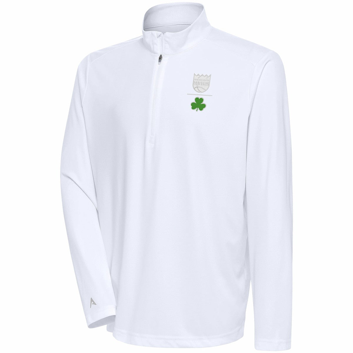Sacramento Kings Antigua Shamrock Tribute Quarter-Zip Pullover Top Online