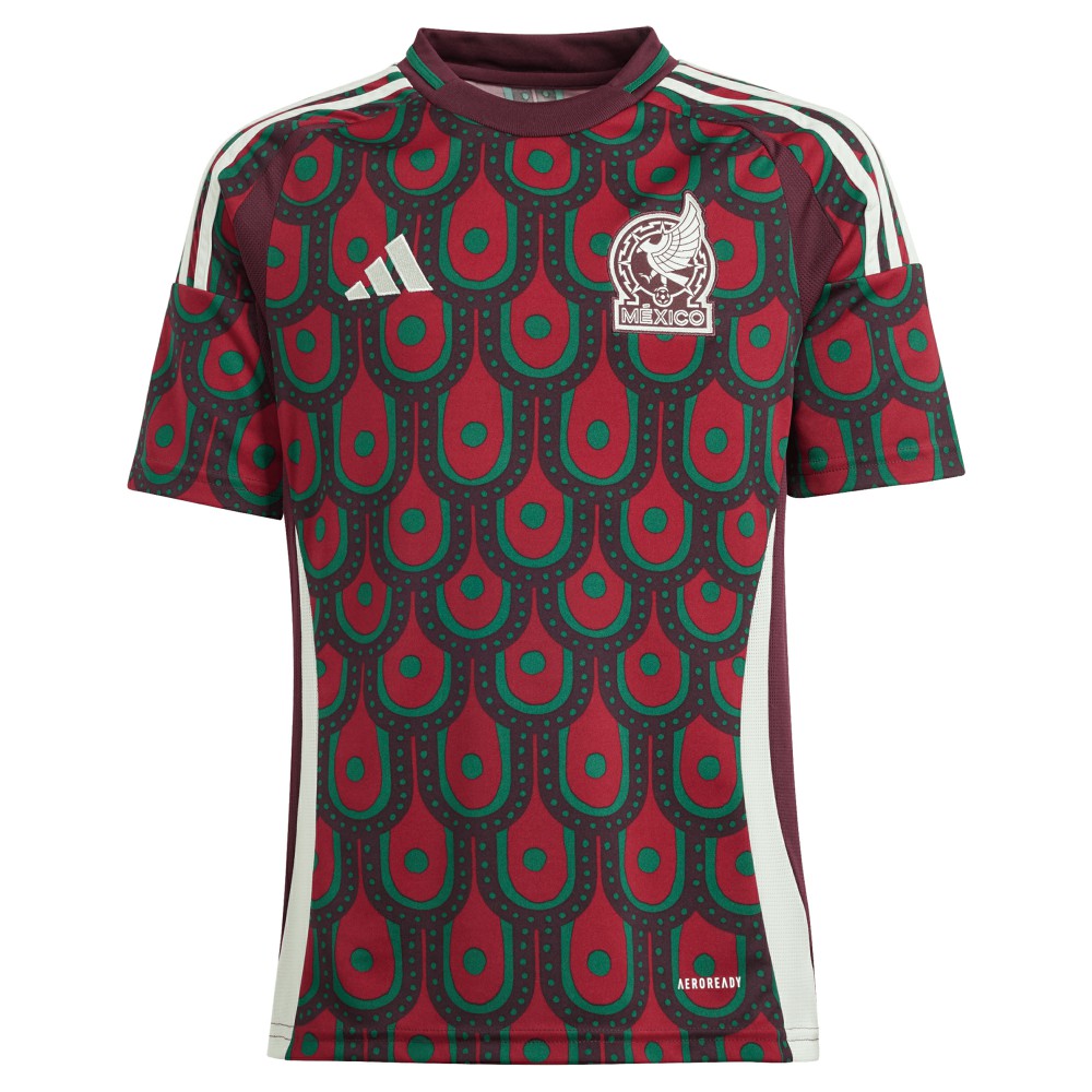 Mexico National Team Youth 2024 Home Replica Jersey Burgundy - Adidas