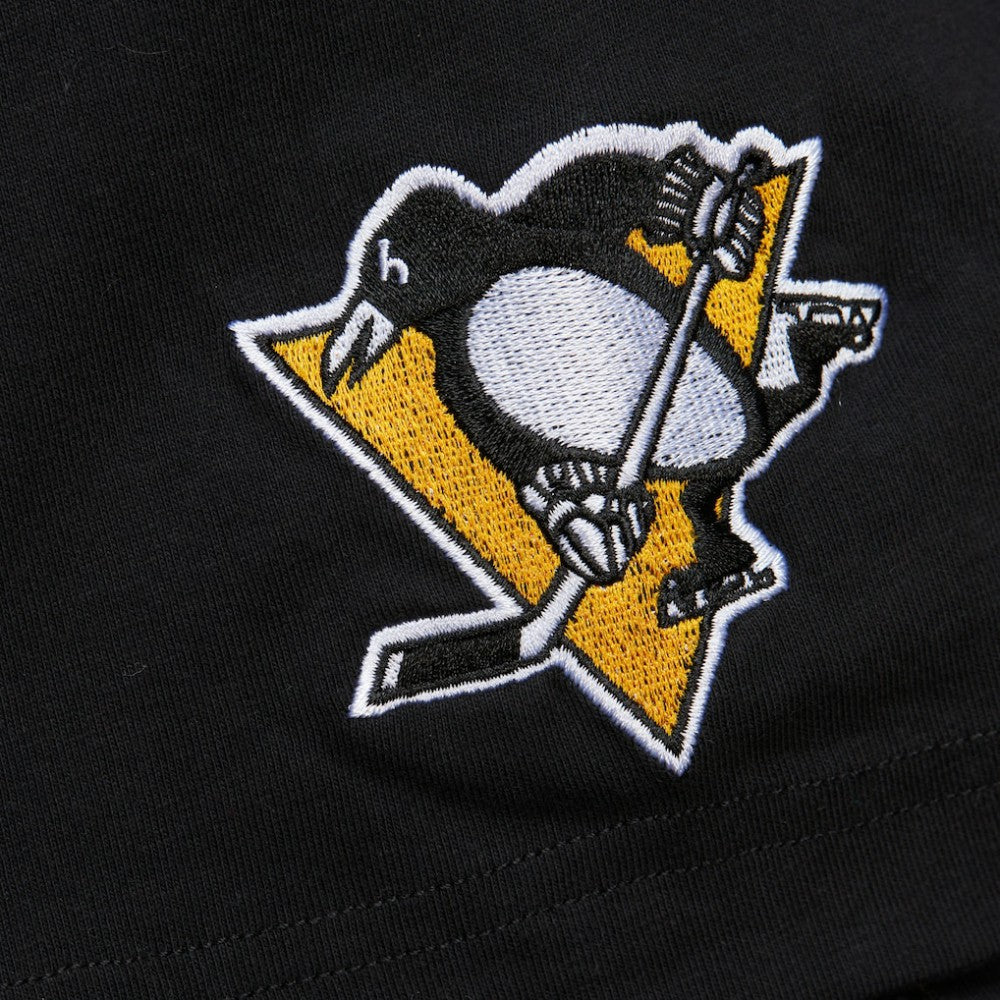 Mario Lemieux Pittsburgh Penguins Mitchell & Ness Premium Nickname Vintage Logo T-Shirt For Sale