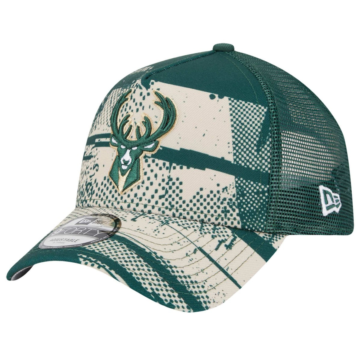 Milwaukee Bucks Tip Off A-Frame Trucker 9FORTY Adjustable Hat On Sale