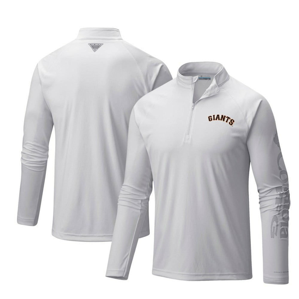 San Francisco Giants Columbia Terminal Tackle Omni-Shade Raglan Quarter-Zip Pullover Top | MLB Near me