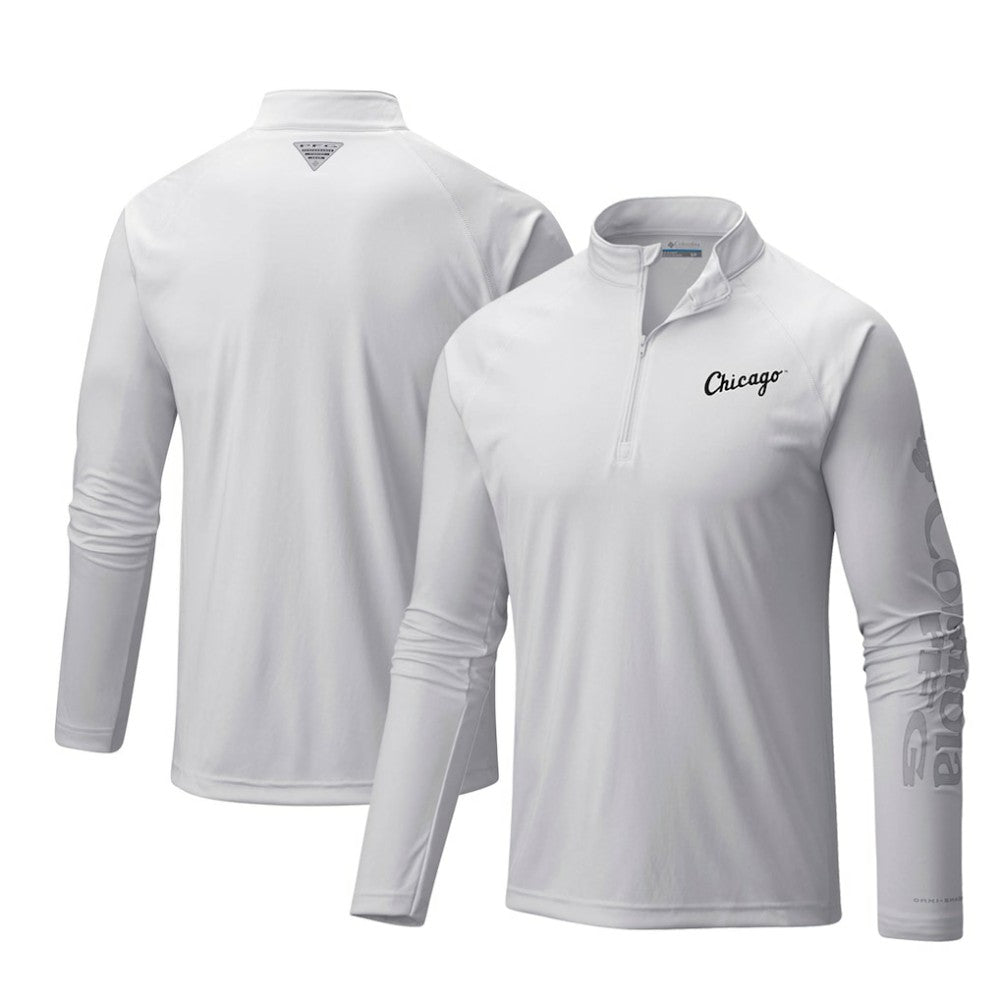 Chicago White Sox Columbia Terminal Tackle Omni-Shade Raglan Quarter-Zip Pullover Top | MLB Discount