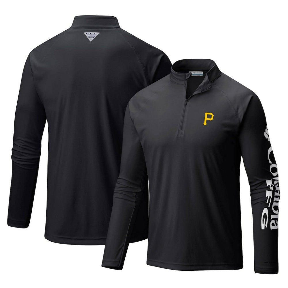 Pittsburgh Pirates Columbia Terminal Tackle Omni-Shade Raglan Quarter-Zip Pullover Top | MLB Discount