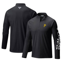 Pittsburgh Pirates Columbia Terminal Tackle Omni-Shade Raglan Quarter-Zip Pullover Top | MLB Discount