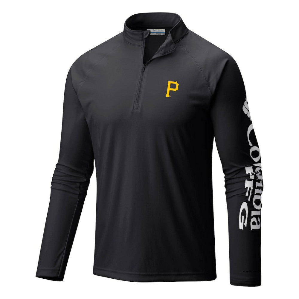 Pittsburgh Pirates Columbia Terminal Tackle Omni-Shade Raglan Quarter-Zip Pullover Top | MLB Discount