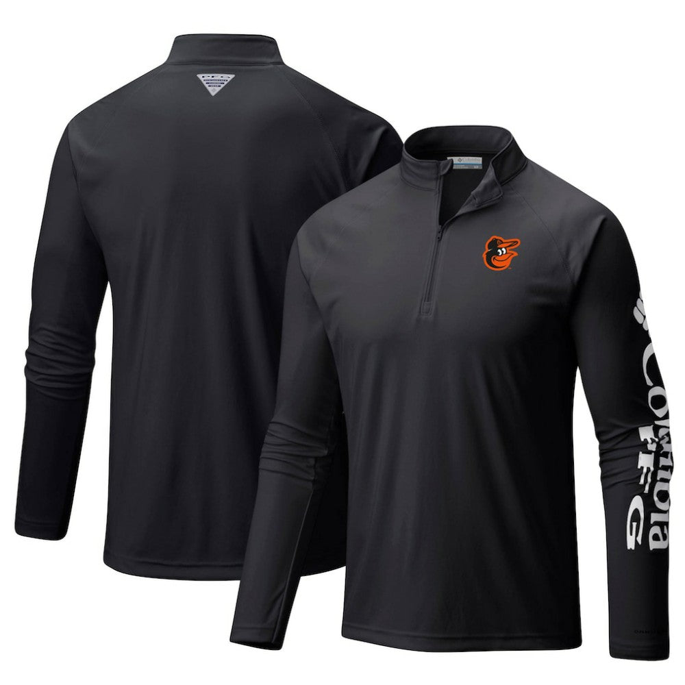 Baltimore Orioles Columbia Terminal Tackle Omni-Shade Raglan Quarter-Zip Pullover Top | MLB Shop