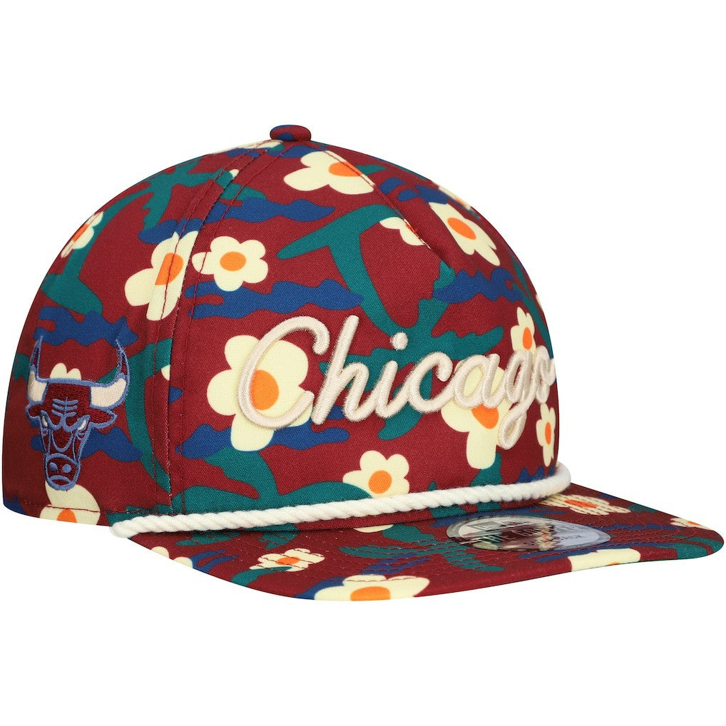 Chicago Bulls Vacation Floral Golfer Snapback Hat New