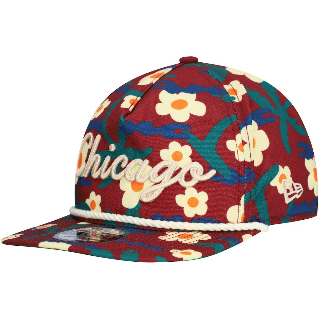 Chicago Bulls Vacation Floral Golfer Snapback Hat New