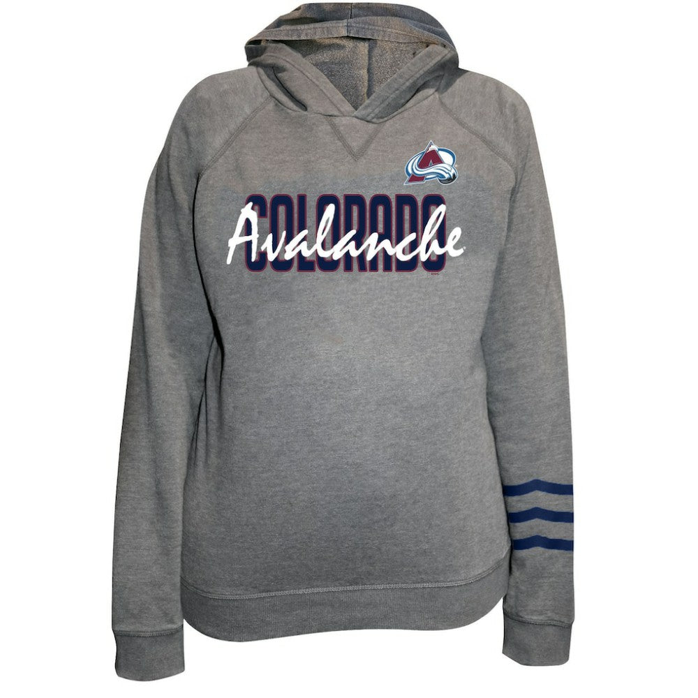 Colorado Avalanche Fanatics Women's Plus Size Lightweight Fleece Raglan Pullover Hoodie On Sale