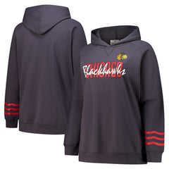 Chicago Blackhawks Fanatics Women's Plus Size Lightweight Fleece Raglan Pullover Hoodie Discount