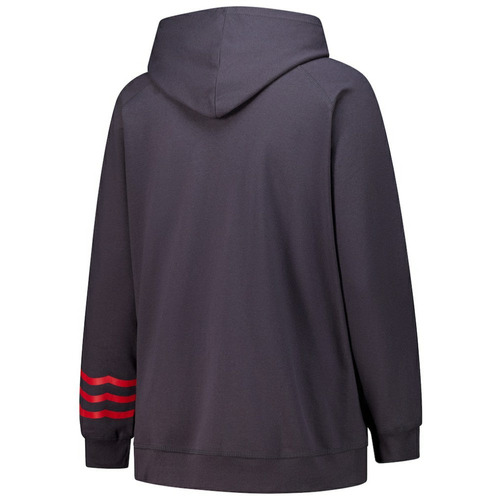Chicago Blackhawks Fanatics Women's Plus Size Lightweight Fleece Raglan Pullover Hoodie Discount