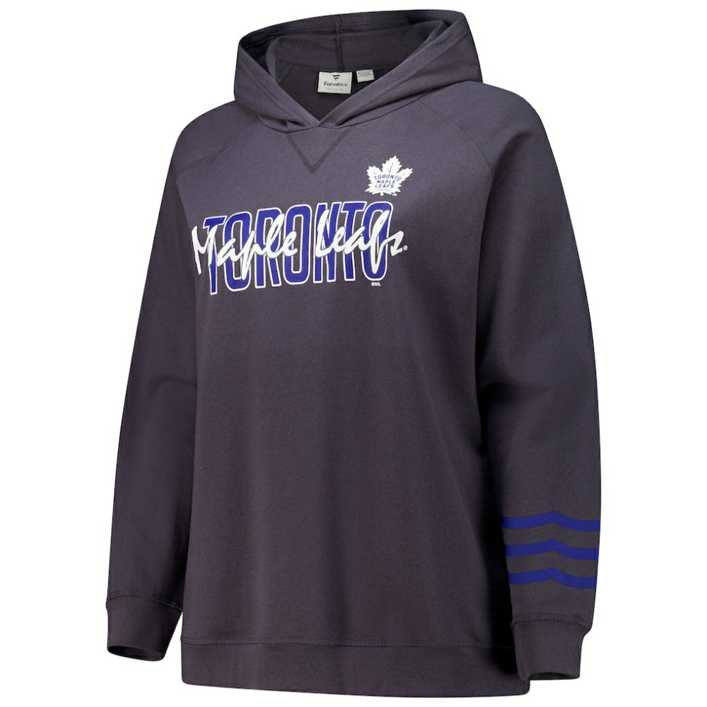 Toronto Maple Leafs Fanatics Women's Plus Size Lightweight Fleece Raglan Pullover Hoodie On Sale