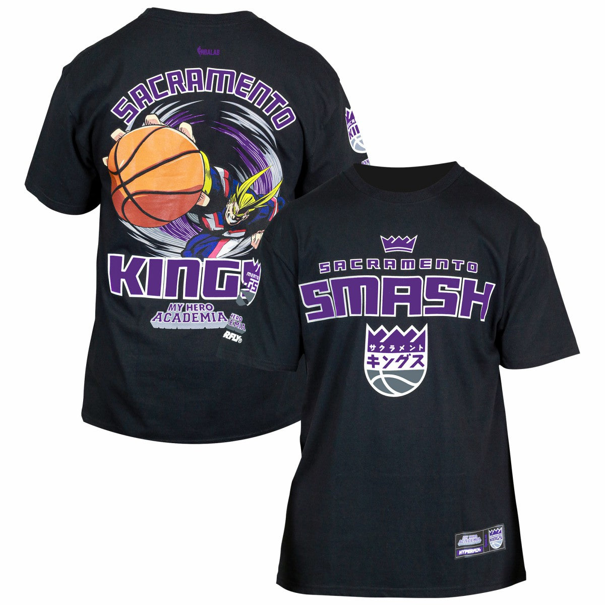 Sacramento Kings Hyperfly Unisex NBA x My Hero Academia All Might Smash T-Shirt On Sale