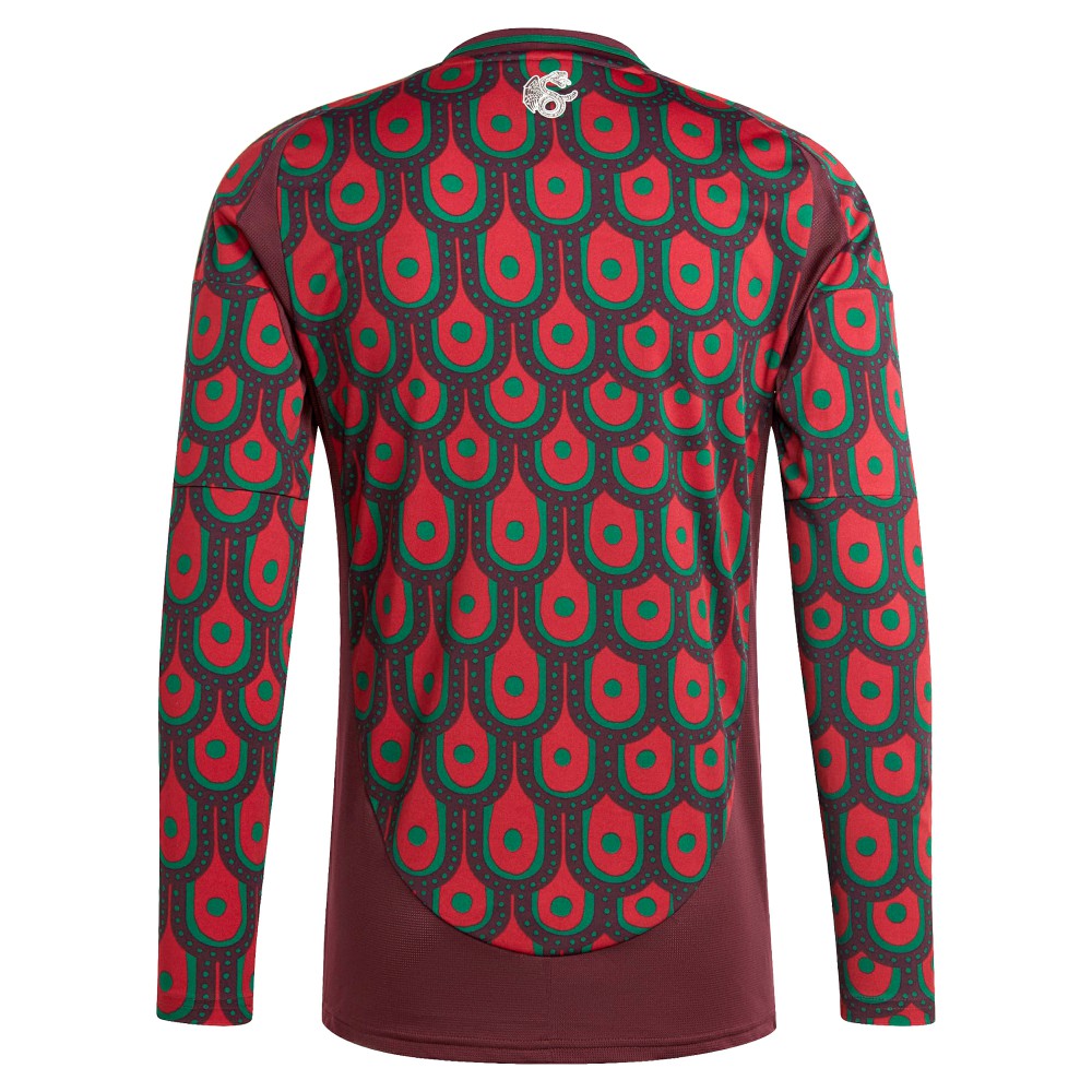 Mexico National Team 2024 Home Replica Long Sleeve Jersey Burgundy - Adidas