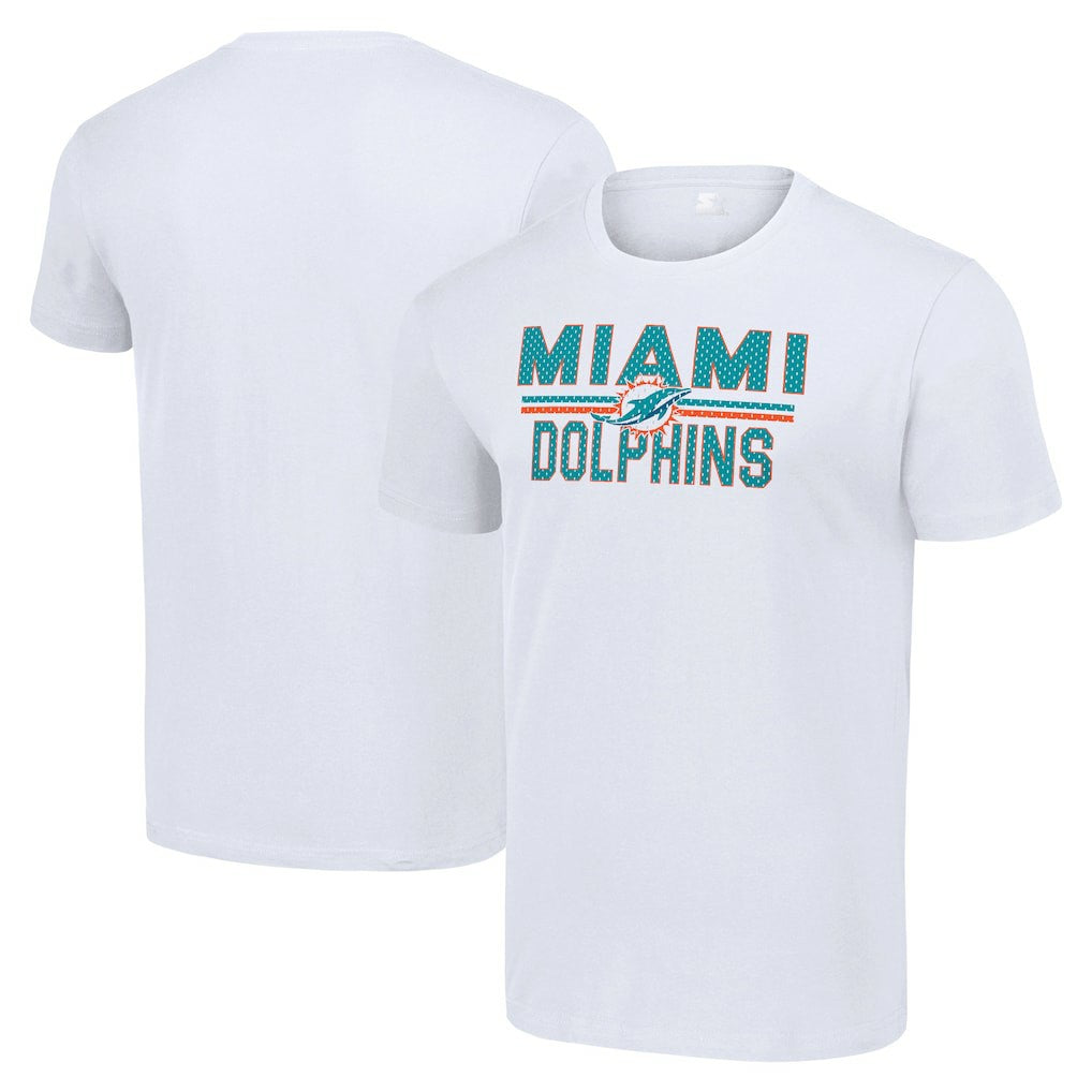 Miami Dolphins  Starter Team Mesh Print Graphic T-Shirt
