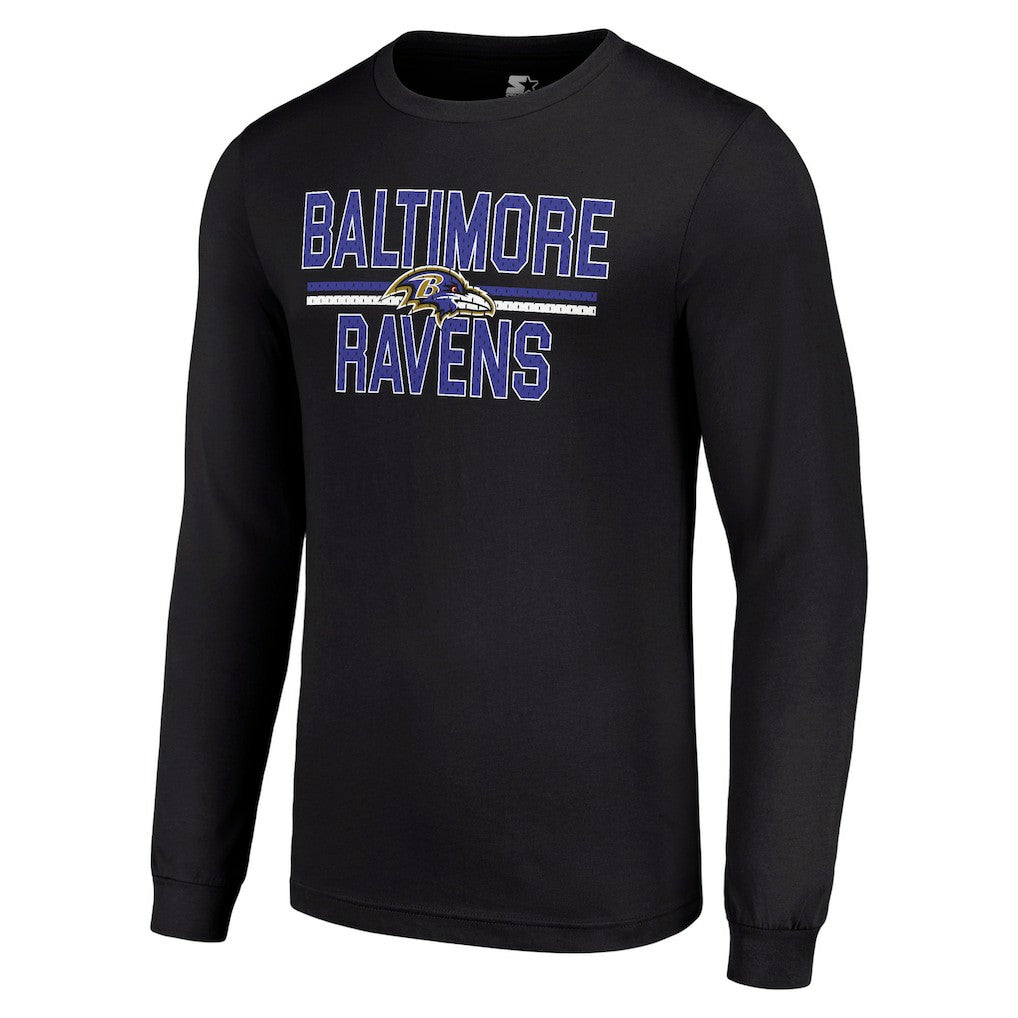 Baltimore Ravens  Starter Team Mesh Print Graphic Long Sleeve T-Shirt