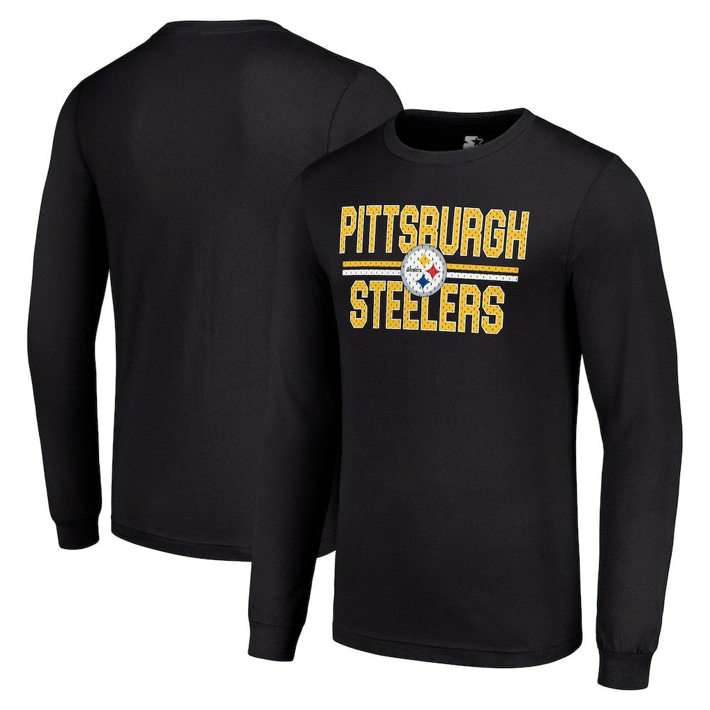 Pittsburgh Steelers  Starter Team Mesh Print Graphic Long Sleeve T-Shirt