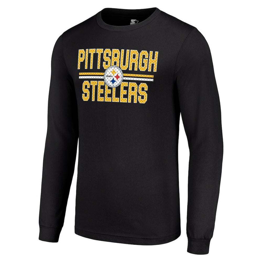 Pittsburgh Steelers  Starter Team Mesh Print Graphic Long Sleeve T-Shirt