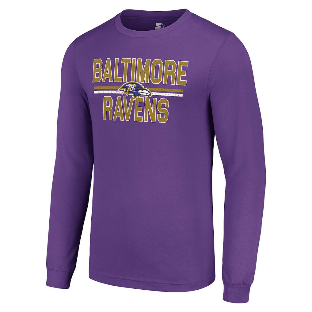 Baltimore Ravens  Starter Team Mesh Print Graphic Long Sleeve T-Shirt