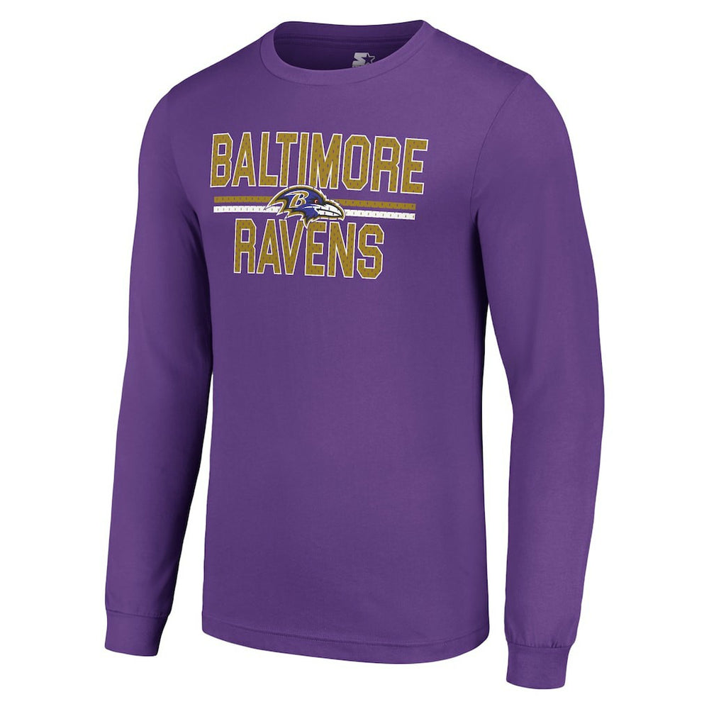 Baltimore Ravens  Starter Team Mesh Print Graphic Long Sleeve T-Shirt